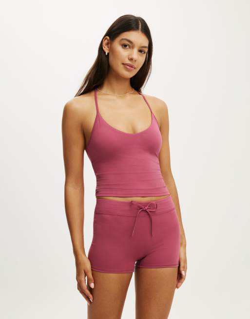 Cotton On Ultra soft tie front micro short in raspberry aura, 3 of 4