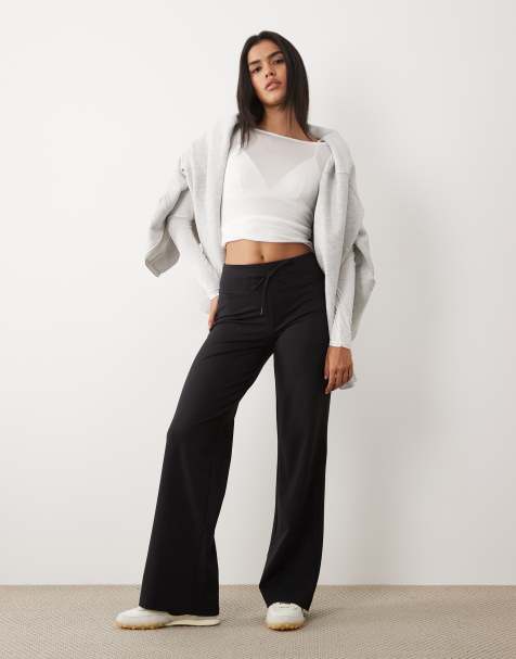 Cotton On ultra soft tie front wide leg pant in black - view 1
