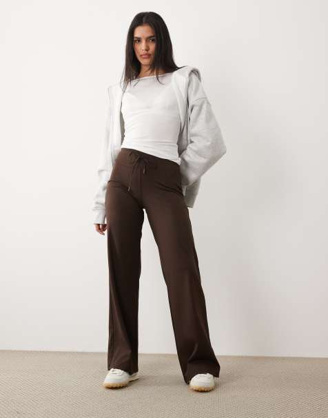 Cotton On ultra soft tie front wide leg pant in brown - view 1