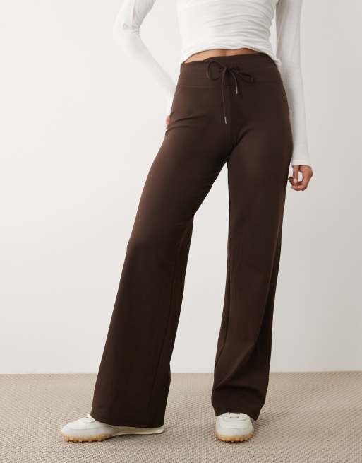 Cotton On ultra soft tie front wide leg pant in brown, 2 of 5