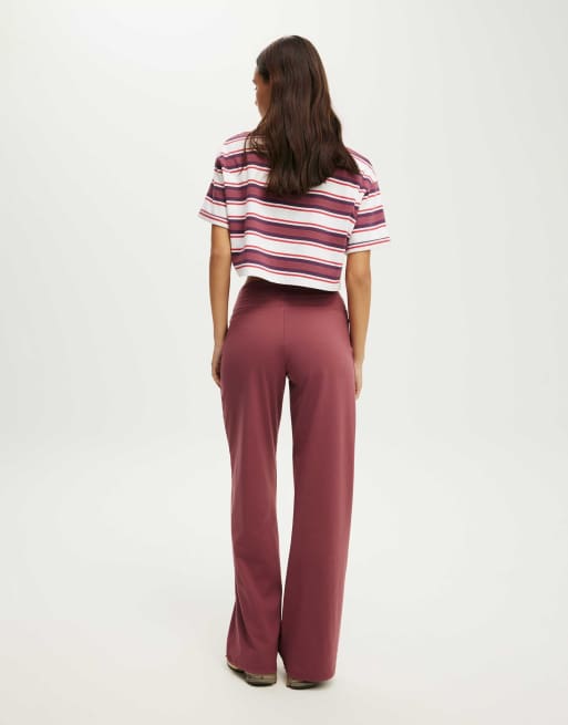 Cotton On Ultra soft tie front wide leg pant in pink, 4 of 4