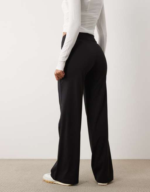 Cotton On ultra-soft tie front wide leg pants in black, 4 of 5
