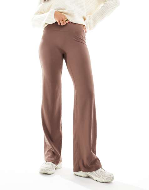 Cotton On ultra soft wide leg pants in deep taupe - view 1