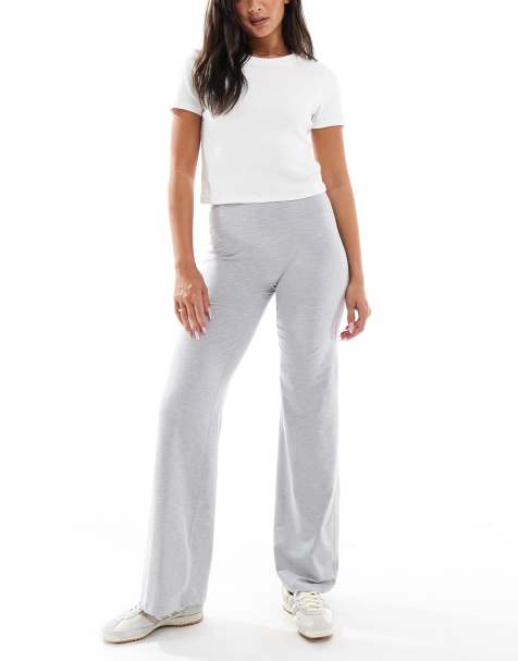 Cotton On ultra soft wide leg pants in light grey marl - view 1