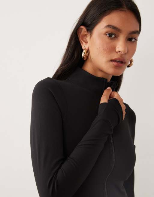 Cotton On ultra soft zip through jacket in black, 3 of 4