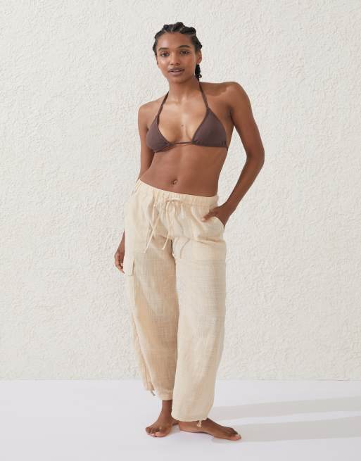 Cotton  On Utility beach pant in beige 