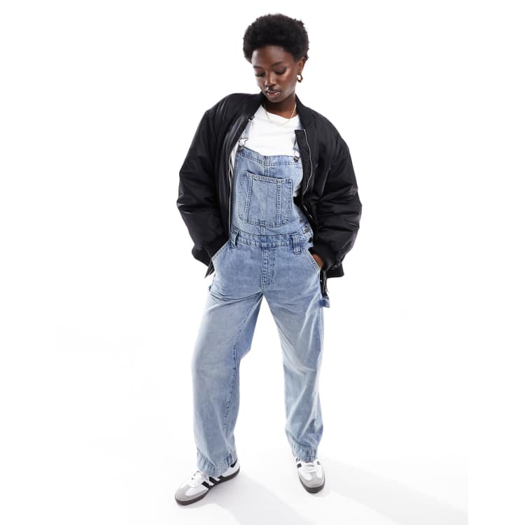 Cotton On utility denim overalls in retro blue ASOS