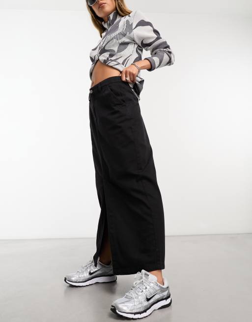 Cotton On utility maxi skirt in black 