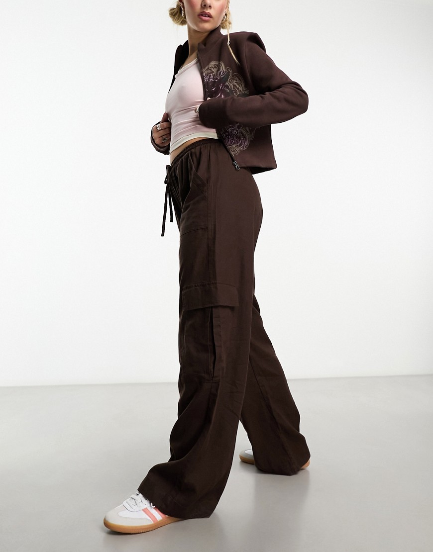 Cotton On utility wide leg pants in brown