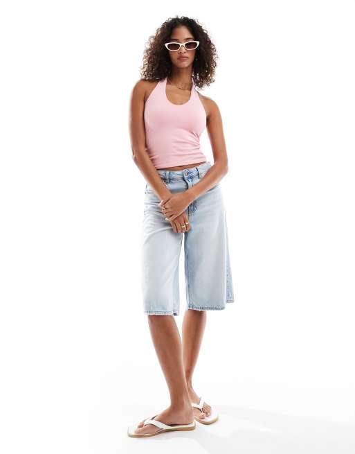Cotton On v neck halter top in bubblegum fizz