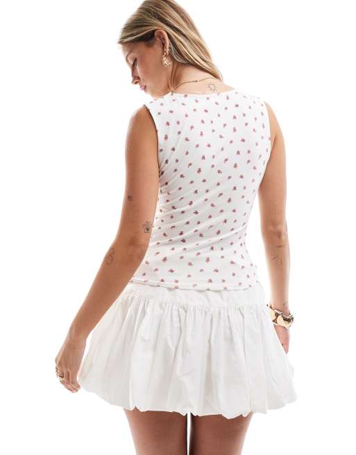 andmary Cotton ribbon tank アイボリー Cotton ribbon tank