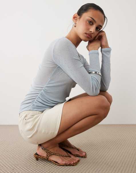 Cotton On v neck wrap top in iced blue - view 1