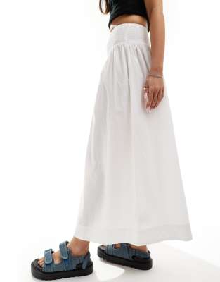 Cotton:On Cotton On v waist maxi volume skirt in white