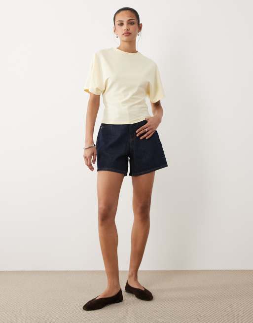 Cotton On - Vaniljefarvet offshoulder-T-shirt med korte ærmer, 2 af 4