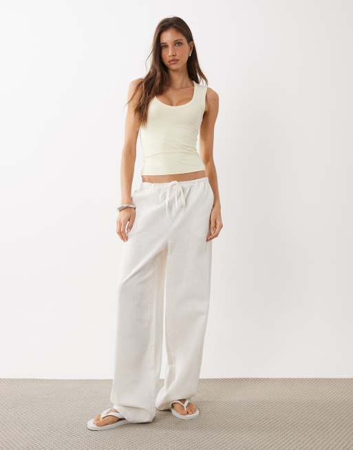 Cotton On - Vaniljefarvet tanktop med krydsende V-hals, 2 af 4