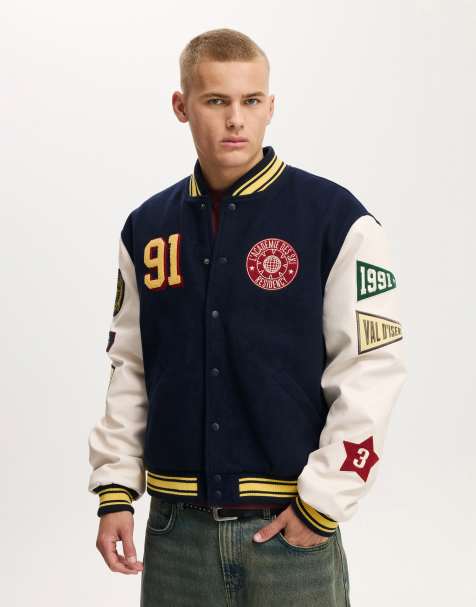 Cotton On Varsity bomber jacket in navy - view 1