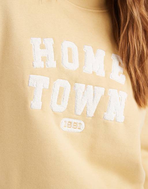 Cotton On - Vasket sennepsgul sweatshirt med vintage-inspireret grafik, 2 af 4