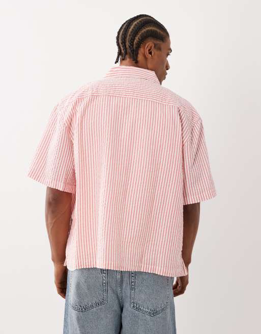 Cotton On - Ventura - Chemise rayée à manches courtes - Corail, 3 de 5