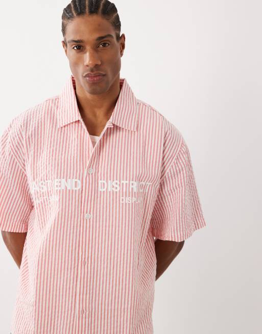 Cotton On - Ventura - Chemise rayée à manches courtes - Corail, 5 de 5