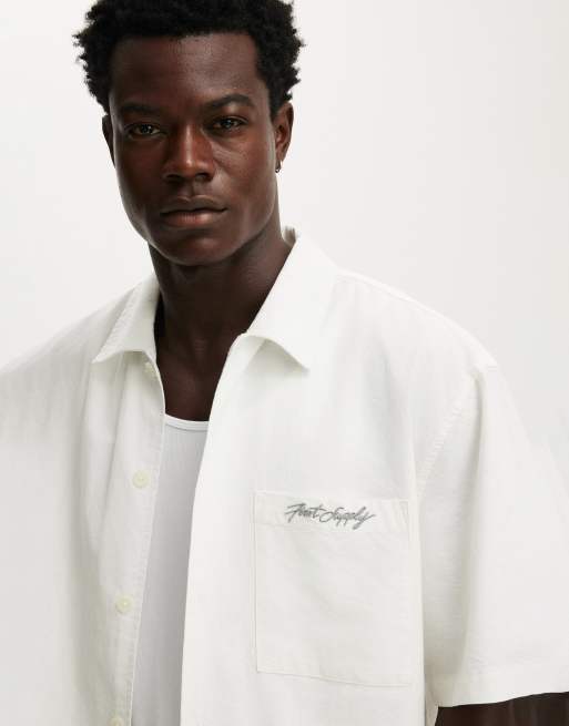Cotton On Ventura short sleeve shirt in white, 3 of 4