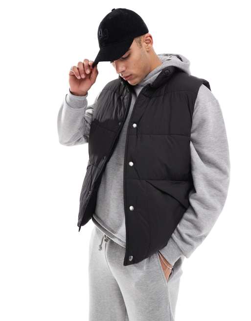 Cotton On Vermont puffer vest in black - BLACK