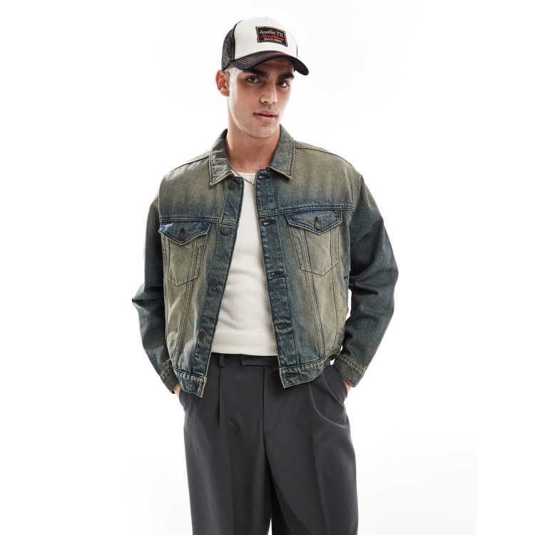 grunge veste en jean destroy