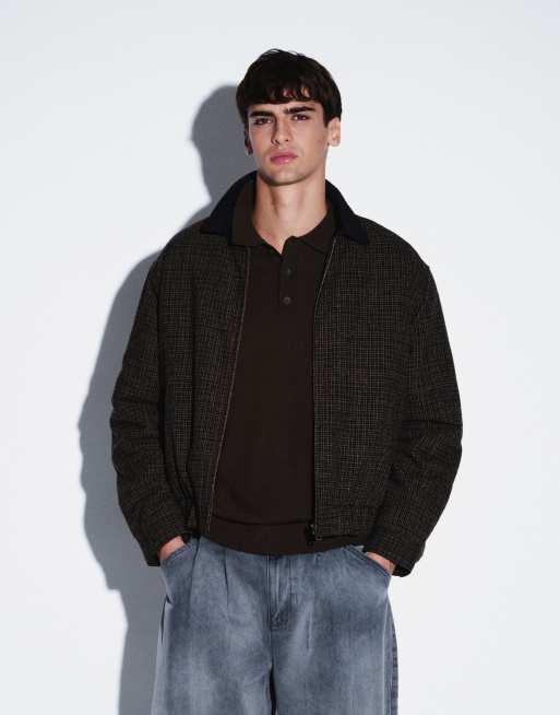 Cotton On veste Harrington ranch à petits carreaux anthracite, 5 de 5
