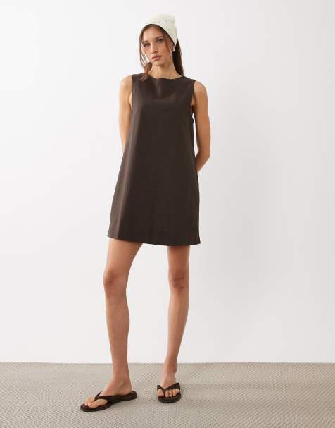 Cotton On - Vestito corto a trapezio color rovere scuro - view 1