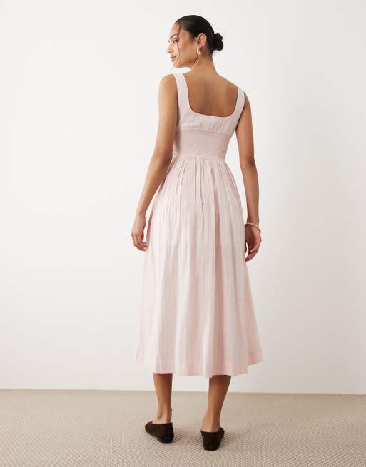 Cotton On - Vestito lungo stile corsetto rosa con vita scesa, 4 di 4