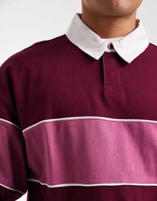Cotton On – Vinröd, kort rugbytröja, 5 av 5