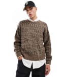 [Cotton:On] Cotton On vintage style knitted jumper in taupe pattern-White XXS TAUPE PATTERN