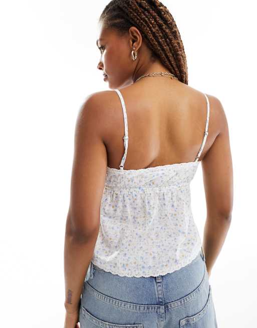 Cotton On - Vintageblomstret cami-top med blondekanter , 4 af 4