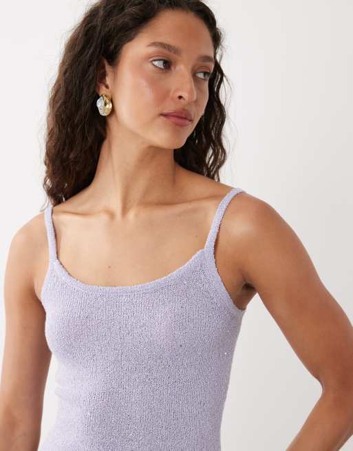 Cotton On - Violet minikjole i strik med glimmer, 3 af 4