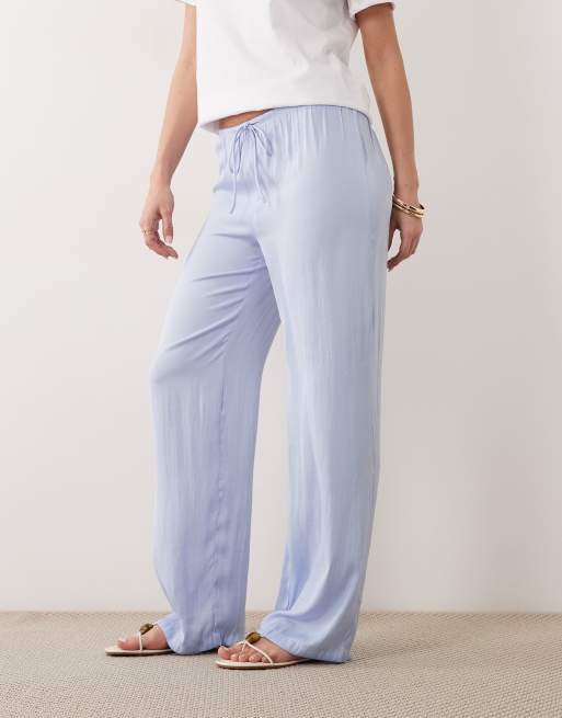 Cotton On – Violetta pyjamasbyxor i tvättad satin med vida ben, 2 av 5