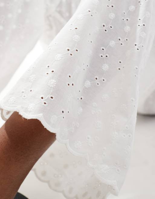 Cotton On – Vita avslappnade byxor i broderie anglaise, 5 av 5
