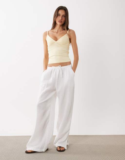 Cotton On – Waniliowy prążkowany top na ramiączkach, 3 z 4