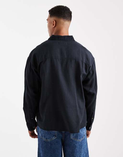 Cotton On Washed long sleeve shirt in black, 3 of 5