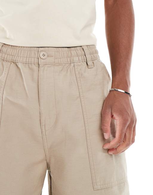 Cotton On – Weite Balloon Fit Leinenhose in Steinbeige, 5 von 5