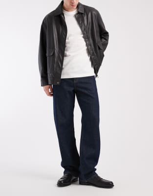 Weite Jeans in Shutter Blue-Blau Blau W28