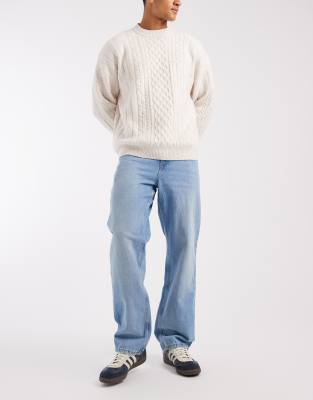Weite Jeans in statischem Blau Blau W30