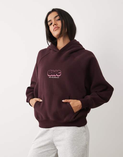 Cotton On - Wellness Club - Felpa con cappuccio viola con grafica, 4 di 4