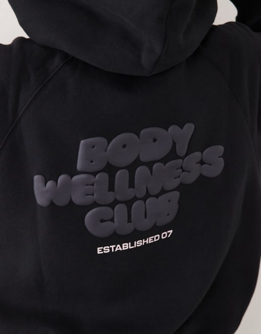 Cotton On wellness club graphic hoodie in black, 3 of 4