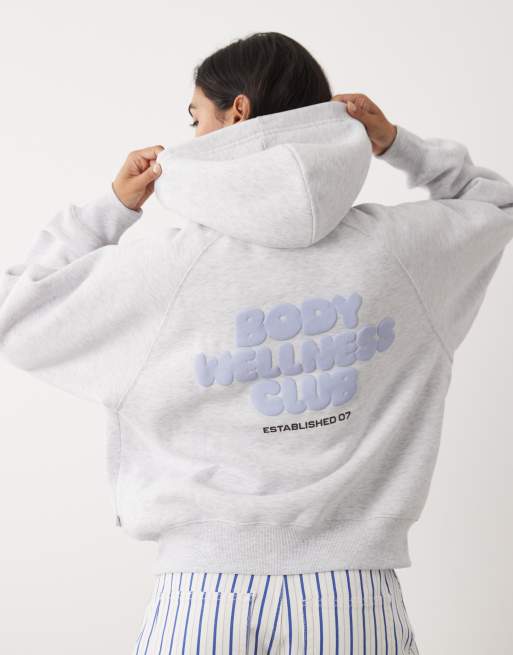 Cotton On wellness club graphic hoodie in cloudy grey, 2 of 4