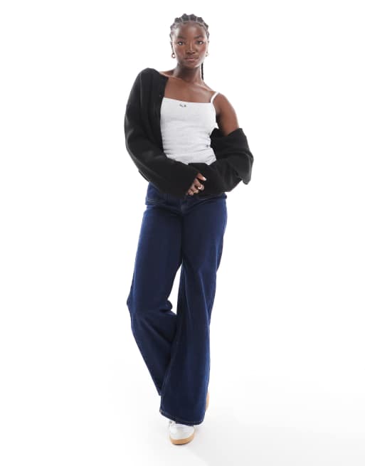 Cotton On white strappy rosette cami in grey, 2 of 4