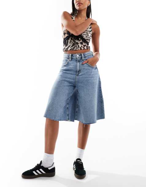 Cotton On wide leg denim jorts in coast blue - view 1