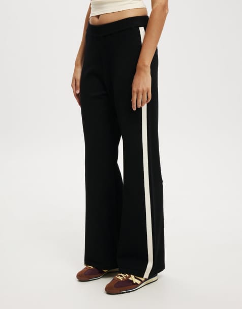 Cotton On Wide leg knit pant in black - BLACK
