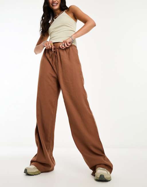 Cotton On wide leg pants in brown