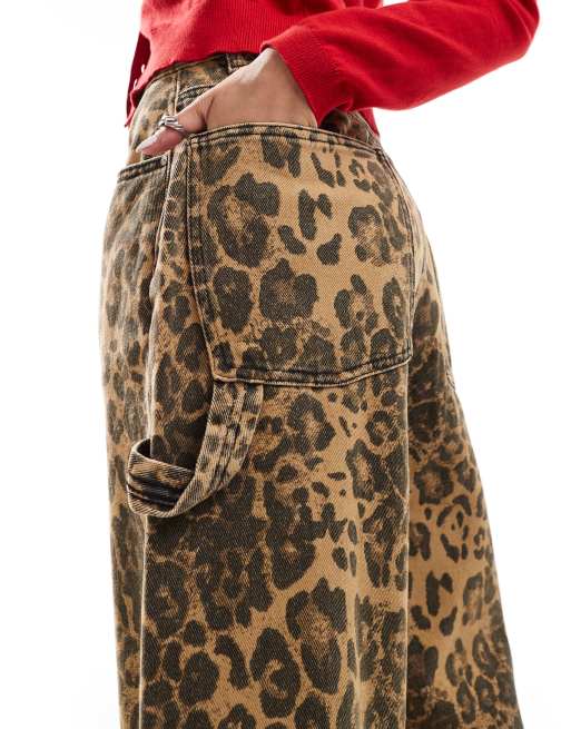 Cotton On wide leg relaxed jeans in leopard print denim | ASOS