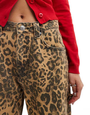 Cotton On wide leg relaxed jeans in leopard print denim | ASOS