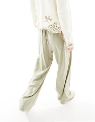 Cotton On wide leg relaxed pants with drawstring waist in